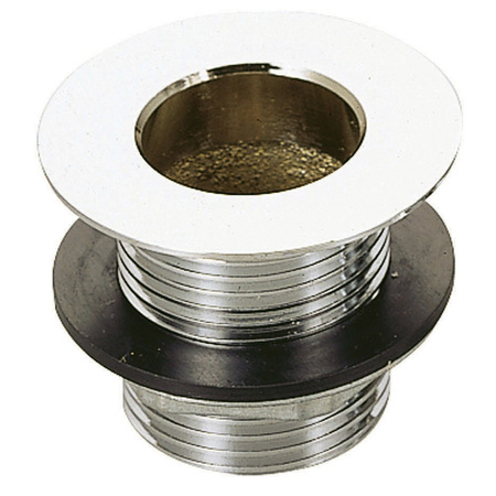 BK RESOURCES Drain Plug, 1-1/2" NPS Drain Size, 2-7/8" Flange, 3" L, Chrome BKDR-33CP